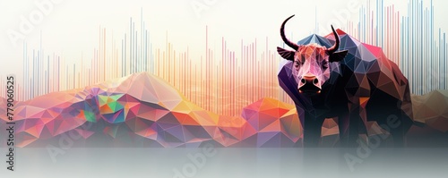 White stock market charts going up bull bullish concept, finance financial bank crypto investment growth background pattern with copy space for design  photo