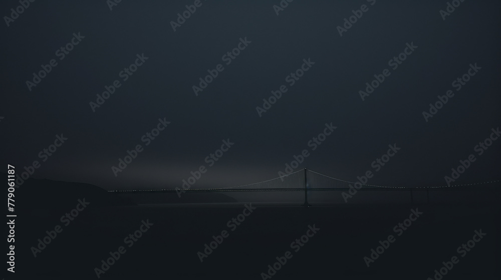 Fototapeta premium Bay Area with darken bridge created with Generative AI technology