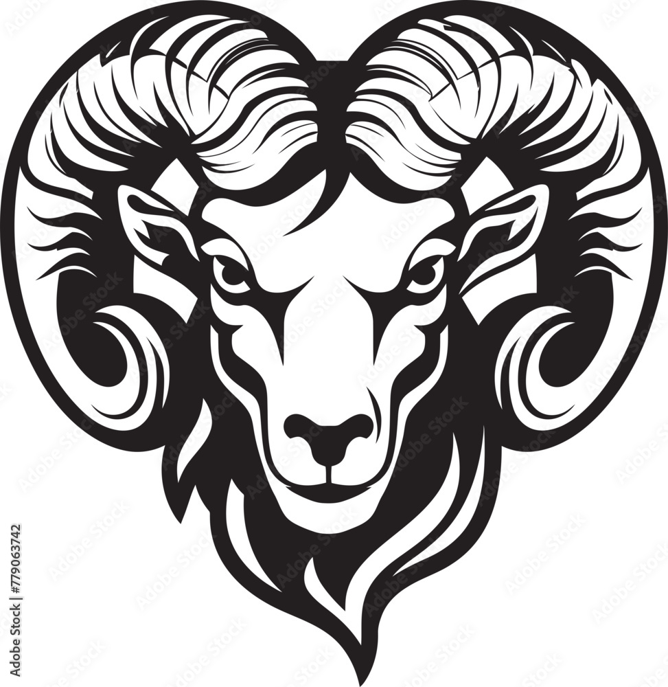 Antique Artistry Vintage Logo Design with Ram Head Emblem Vintage Grandeur Ram Head Logo Vector Icon