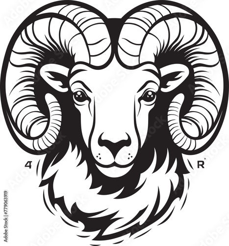 Vintage Vigor Ram Head Logo Design with Retro Flair Historic Horns Vintage Ram Head Logo Vector Icon