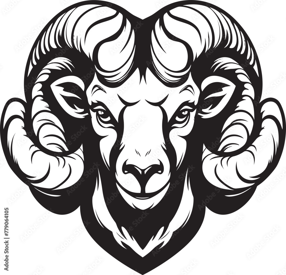 Iconic Ram Vintage Logo Design with Ram Head Symbolism Heritage Horns Ram Head Vintage Logo Vector Emblem