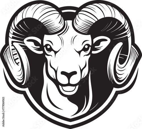 Retro Ram Vintage Logo Design with Ram Head Icon Classic Horns Ram Head Vintage Logo Vector Emblem