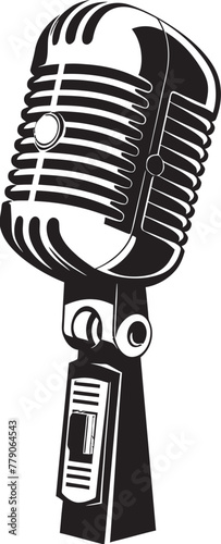 Classic Croon Retro Microphone Logo Design Nostalgia Resonance Retro Microphone Vector Icon