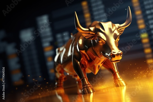Yellow stock market charts going up bull bullish concept, finance financial bank crypto investment growth background pattern with copy space for design