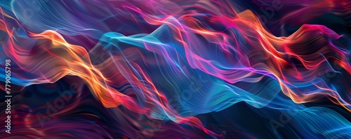 Vibrant Colorful Lines on Black Background