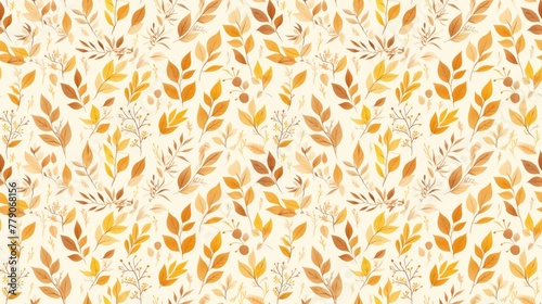Autumn leaves in pastel colors, delicate outlines, on white