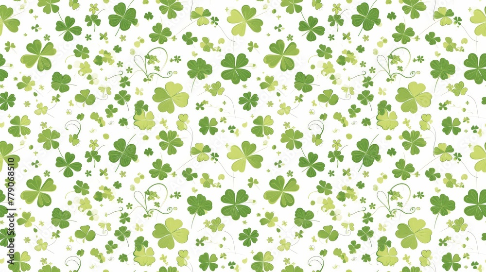 Clover leaves, symbols of luck, light green on white Clover leaves, symbols of luck, light green on white