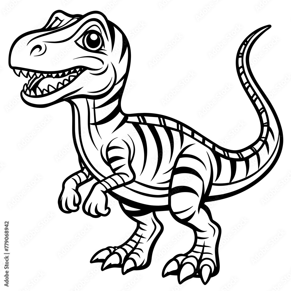 coloring-page-for-kids--allosaurus--only