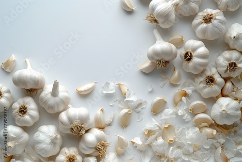 garlic on white background © Davy