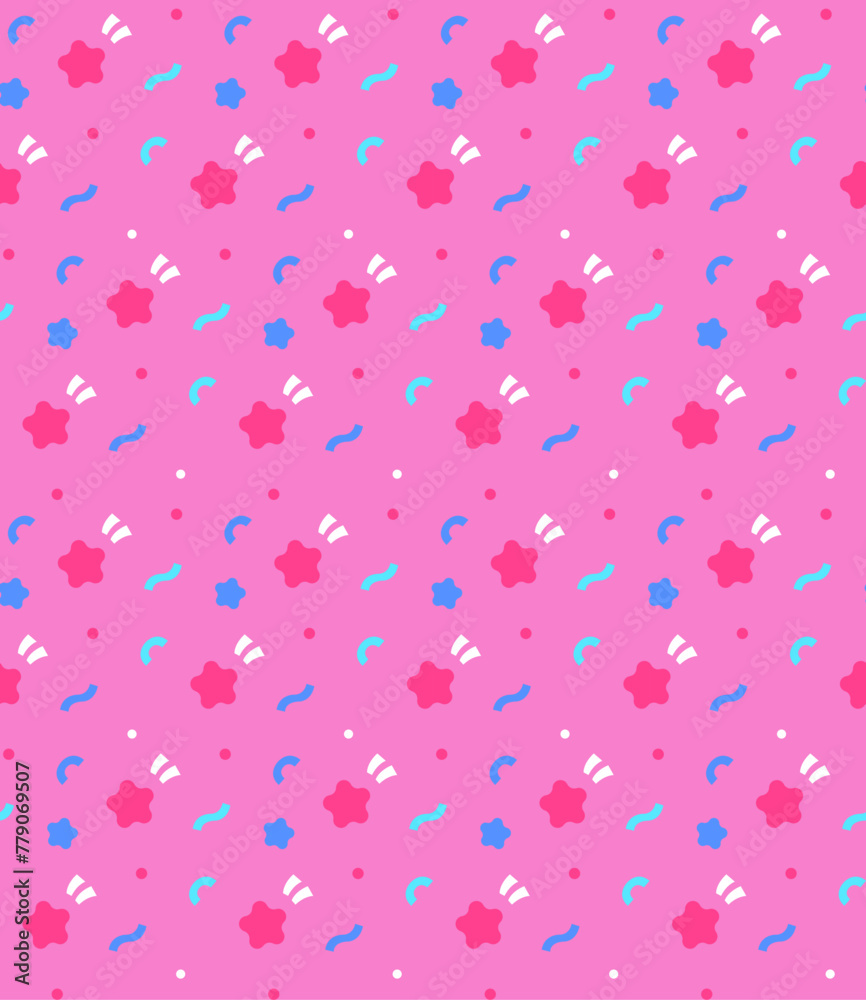 Retro pop patterns. pink background