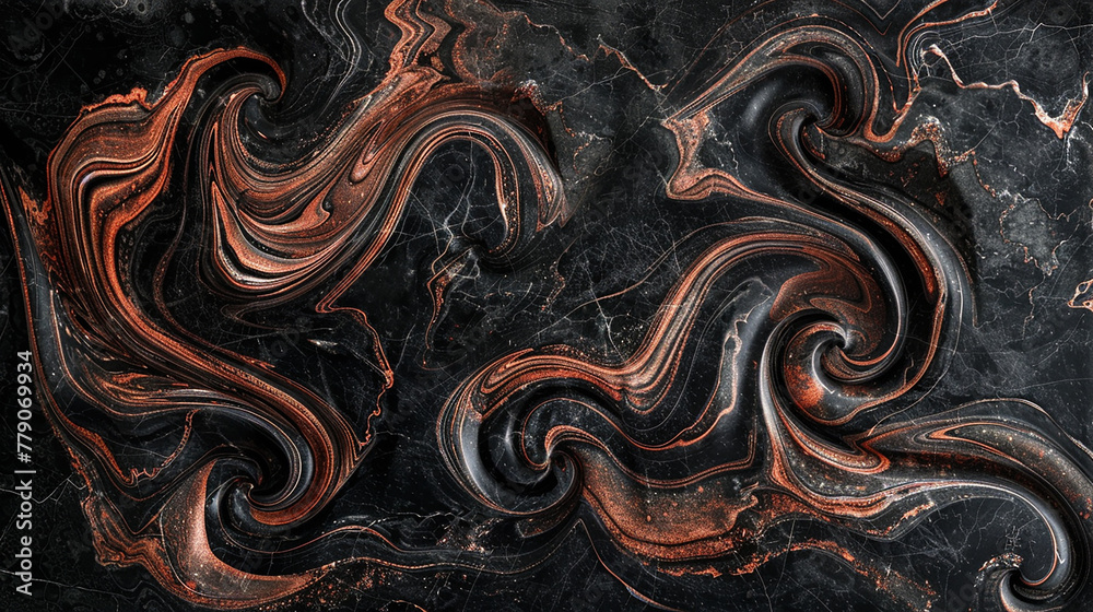 A striking black and red marble wall art piece, where the swirls form abstract shapes that seem to move and change with the viewer's perspective. 32k, full ultra HD, high resolution