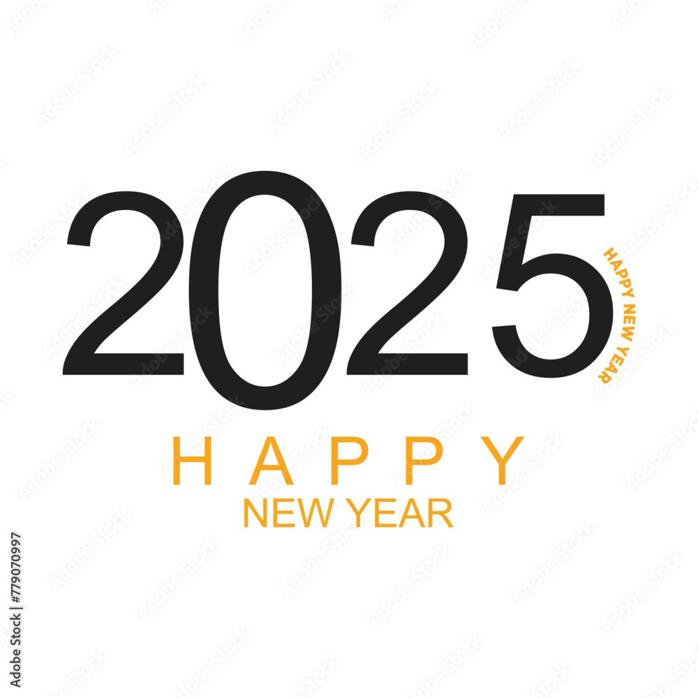 Happy new year logo design simple concept Premium Vector Happy new year logo design simple concept Premium Vector