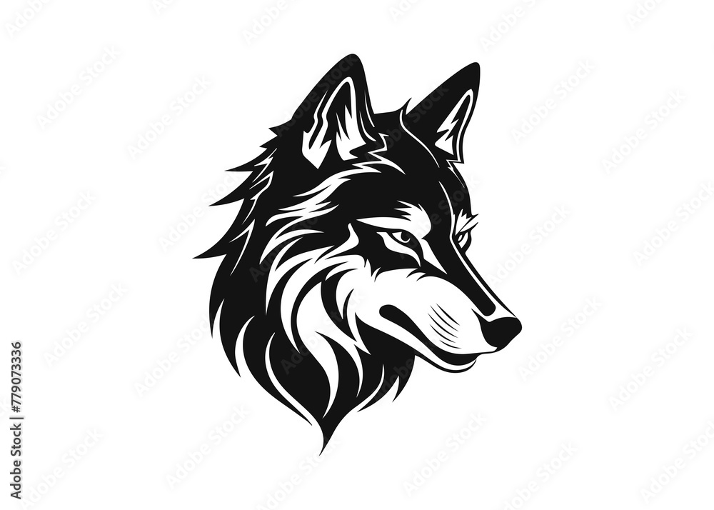 wolf head silhouette vector illustration