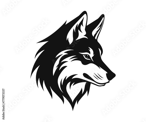 wolf head silhouette vector illustration