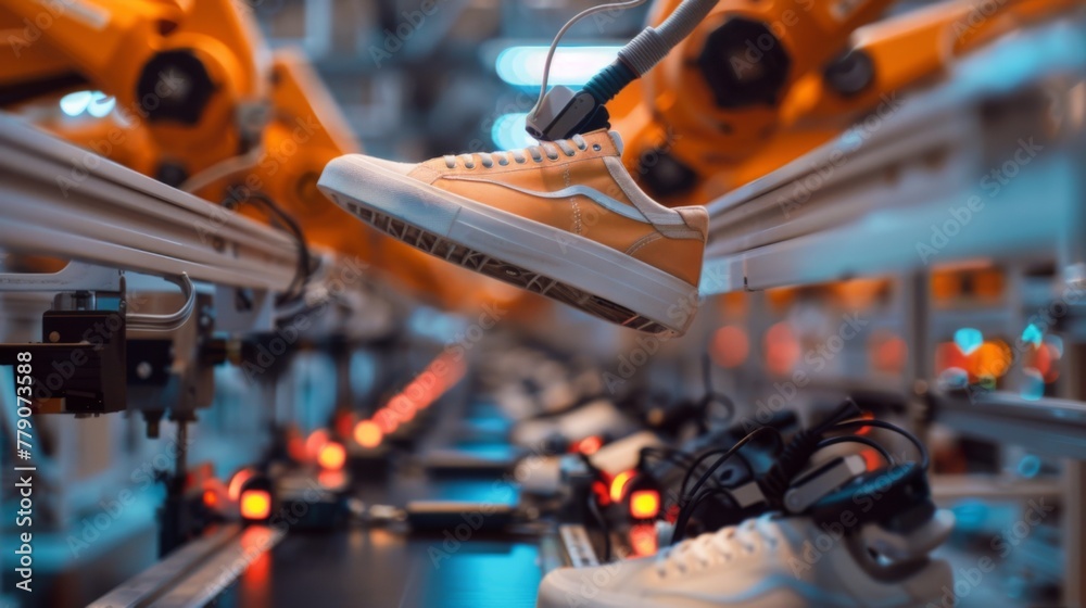 Sneaker factory. Automated shoe production