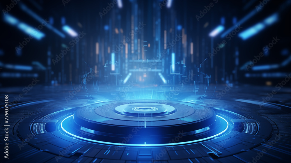 Vue d'un ensemble de circuit électronique, technologie et lumière bleu. Technologie, futuriste. Fond pour conception et création graphique. Vue d'un ensemble de circuit électronique, technologie et lumière bleu. Technologie, futuriste. Fond pour conception et création graphique.