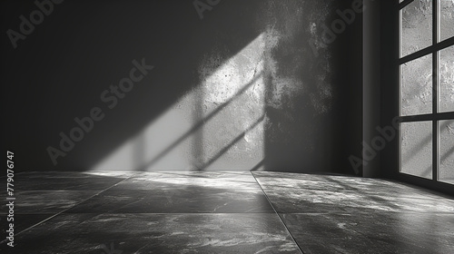 Minimalism an empty light-dark wall with beautiful  background photo