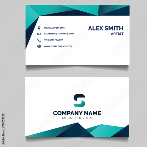 Business card design template, Clean professional business card template, visiting card 