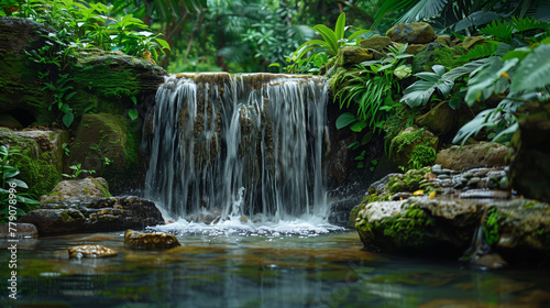 small waterfall in a forest