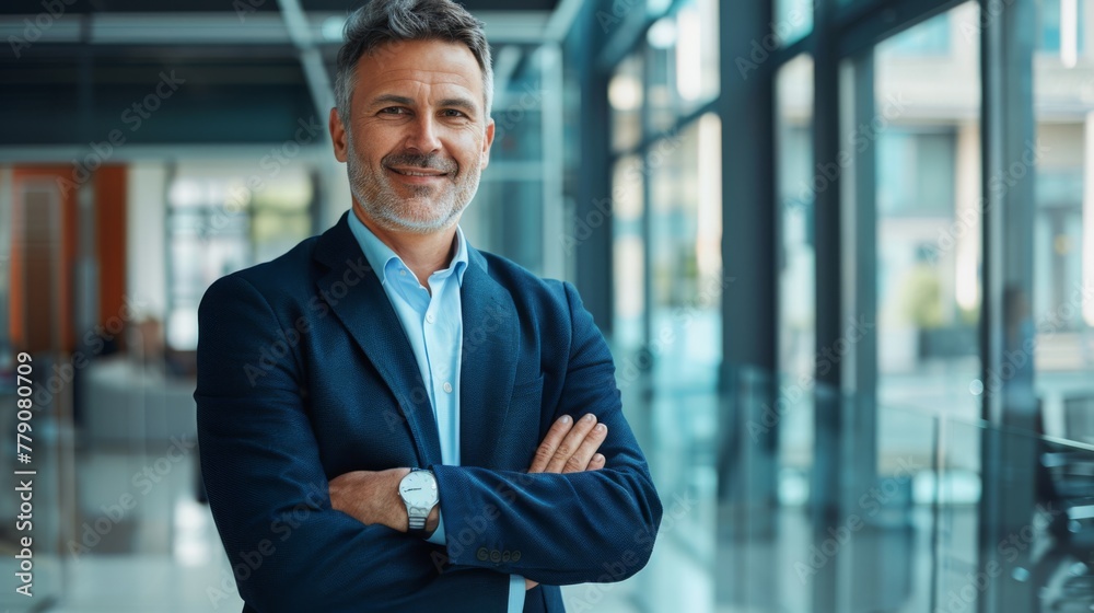 Confident Executive in Modern Office Confident Executive in Modern Office