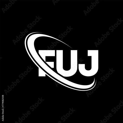 FUJ logo. FUJ letter. FUJ letter logo design. Initials FUJ logo linked with circle and uppercase monogram logo. FUJ typography for technology, business and real estate brand.
