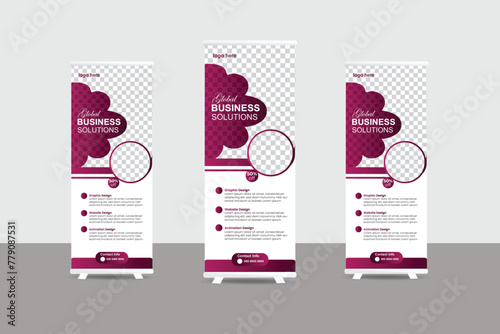 Modern abstract business roll up banner design template vector