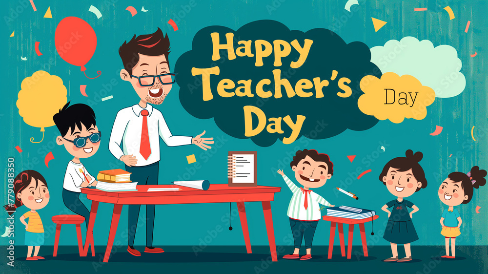 World teacher's day celebration. Happy Teacher's Day background. World teachers day celebration. Poster, Banner, Flyer, Greeting Card, Template. World Teachers' Day. World teacher's day celebration. Happy Teacher's Day background. World teachers day celebration. Poster, Banner, Flyer, Greeting Card, Template. World Teachers' Day.