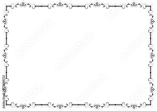 A5 frame, black vintage lines on a white background.
