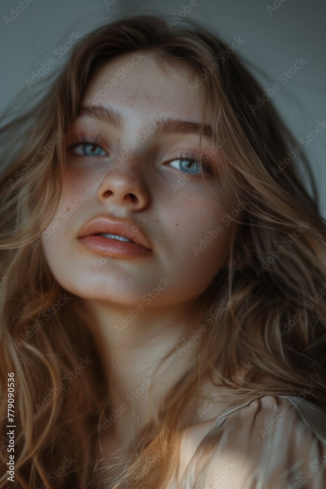 a beautiful girl of Slavic appearance, her face has natural skin without makeup, a beautiful girl of Slavic appearance, her face has natural skin without makeup,