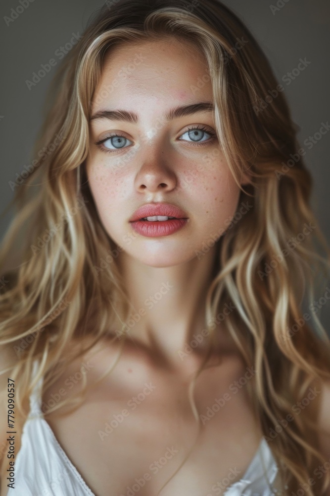 a beautiful girl of Slavic appearance, her face has natural skin without makeup, a beautiful girl of Slavic appearance, her face has natural skin without makeup,