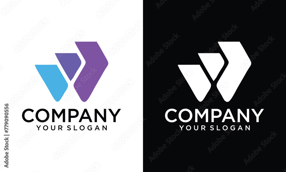 Abstract Letter W Illustration Design Template, Suitable for Creative Industries, Technology, Multimedia, Entertainment, Education, Shops and related businesses
