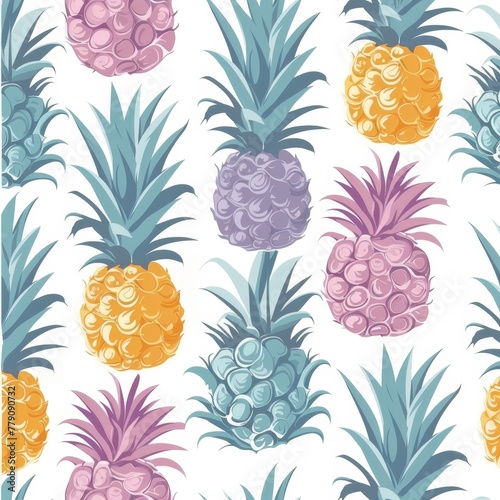 pattern with fruits pineapple