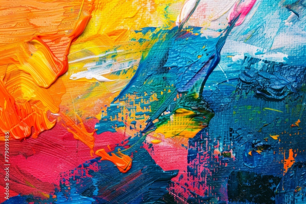 Colorful Abstract Painting Close-Up