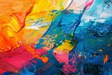 Colorful Abstract Painting Close-Up