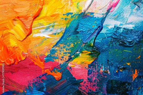 Colorful Abstract Painting Close-Up