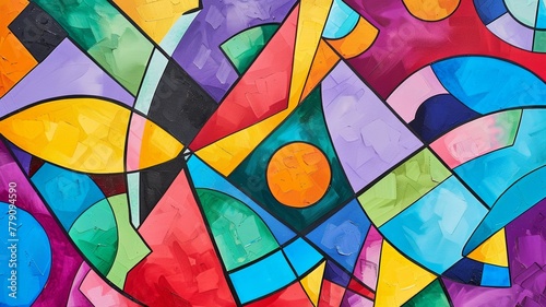 Create abstract art using geometric shapes