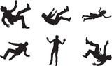 People Falling From Sky Silhouettes People EPS Vector People Clipart