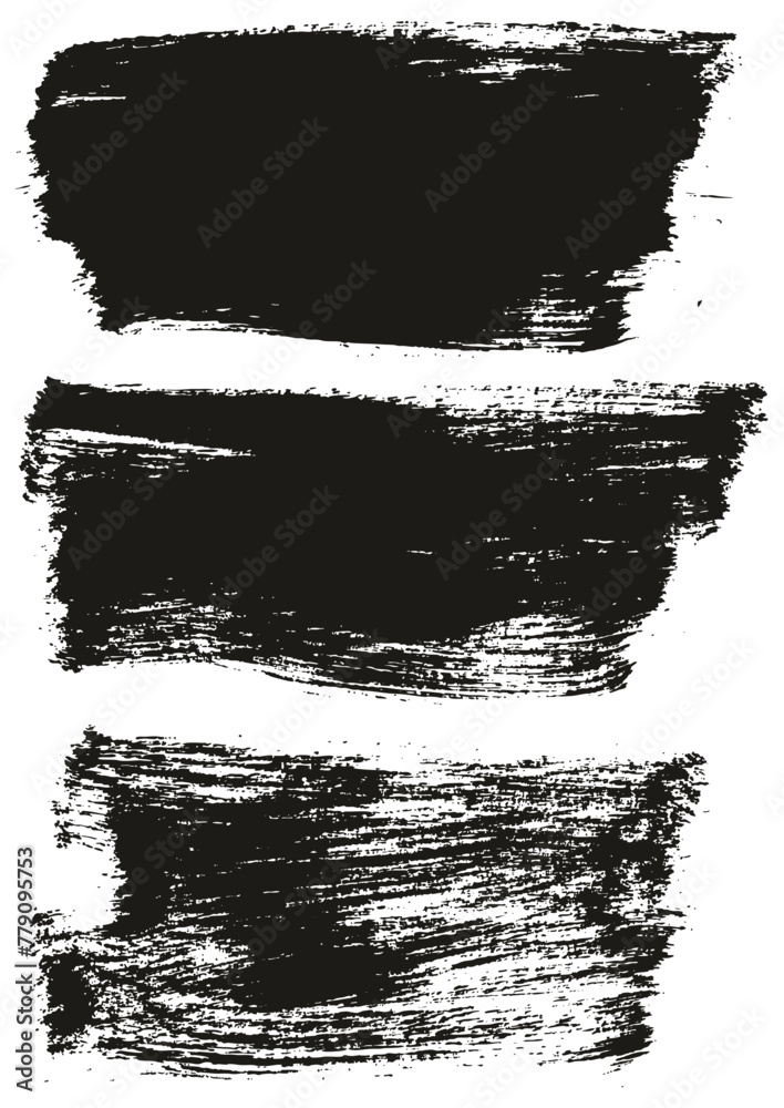 Hand Drawn Flat Paint Brush Thick Long Background High Detail Abstract Vector Background Set 