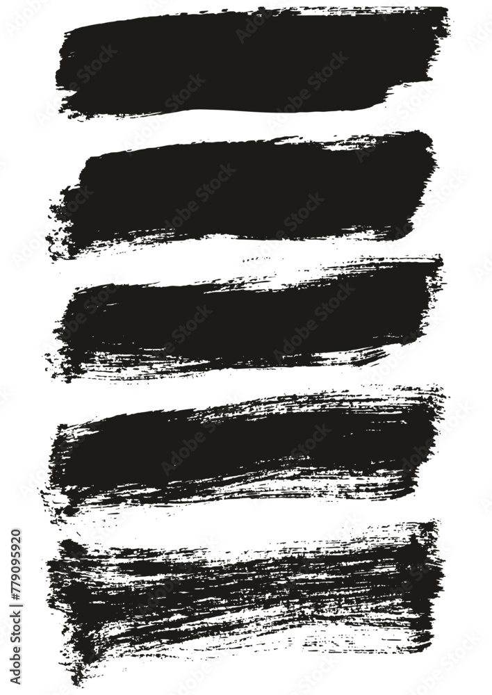 Hand Drawn Flat Paint Brush Thick Long Background High Detail Abstract Vector Background Set 