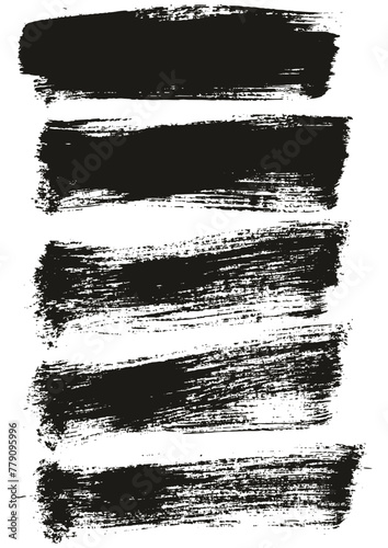 Hand Drawn Flat Paint Brush Thick Long Background High Detail Abstract Vector Background Set 