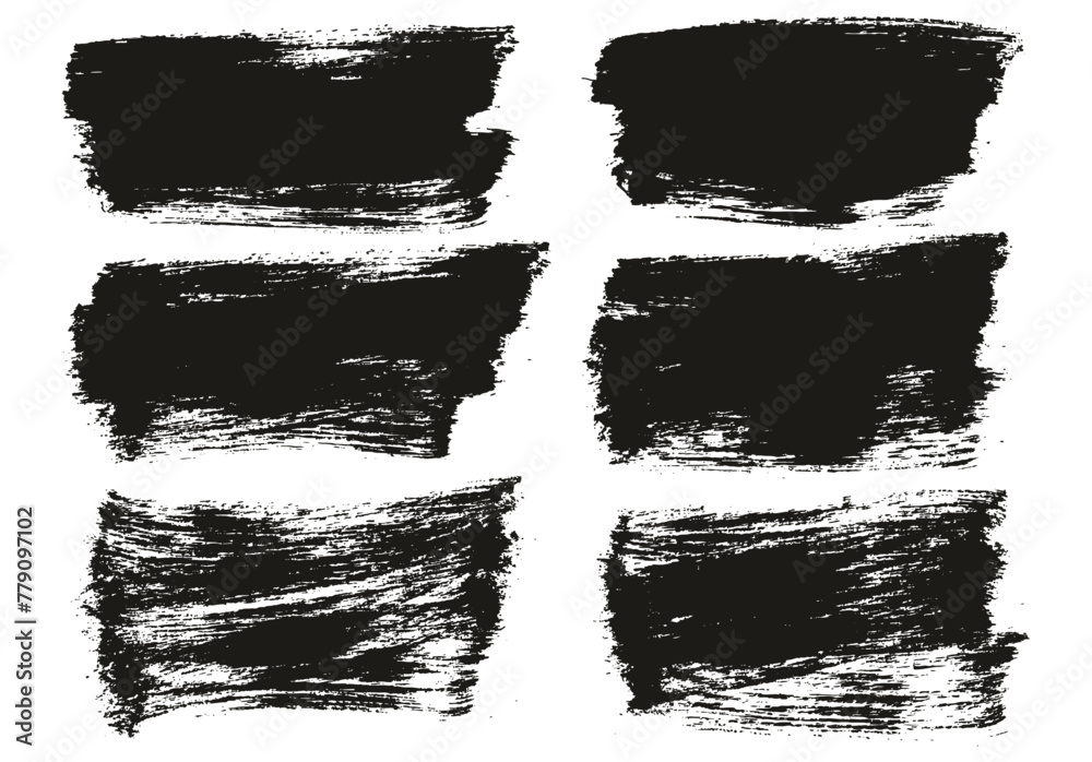 Hand Drawn Flat Paint Brush Thick Long Background High Detail Abstract Vector Background Set Hand Drawn Flat Paint Brush Thick Long Background High Detail Abstract Vector Background Set