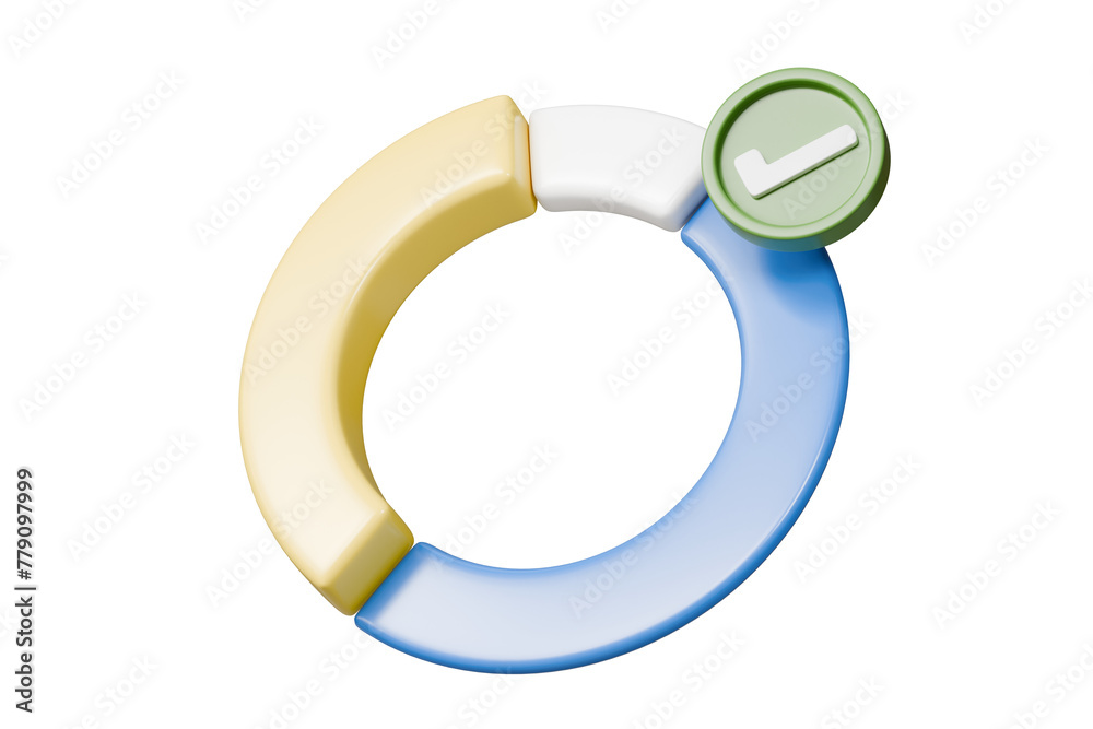 3d Circle graph, Donut chart with checklist, checkmar icon isolated on purple background. Statistic, Graph, Infographic concept. Minimal donut chart cartoon creative design. 3d rendering illustration 3d Circle graph, Donut chart with checklist, checkmar icon isolated on purple background. Statistic, Graph, Infographic concept. Minimal donut chart cartoon creative design. 3d rendering illustration