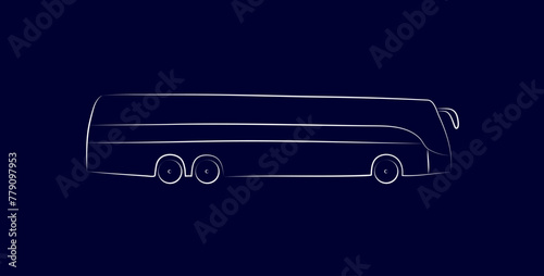 line art or bus for vector illustration, public transport. bus travel concept. graphic design modern line drawing