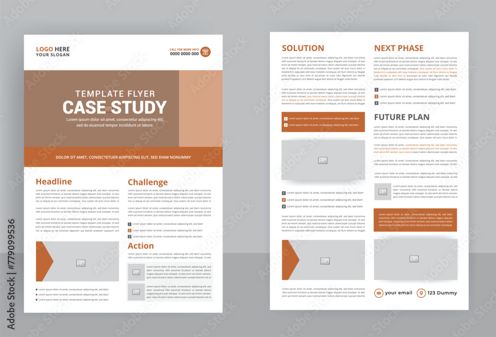 Case Study Template Business Case Study Layout Double Side Flyer Template