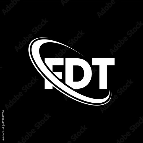 FDT logo. FDT letter. FDT letter logo design. Initials FDT logo linked with circle and uppercase monogram logo. FDT typography for technology, business and real estate brand.