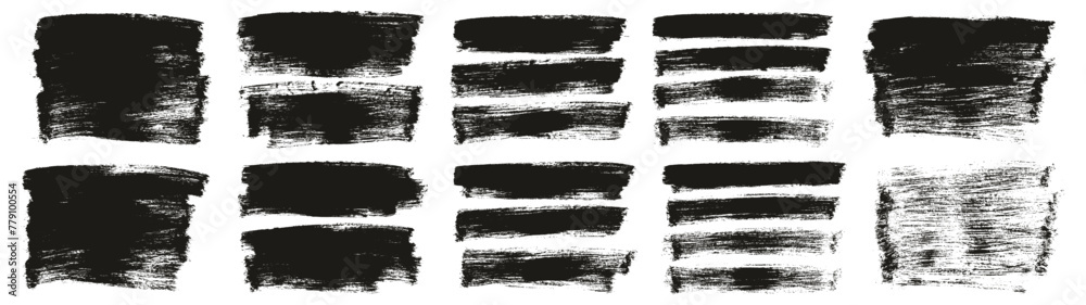 Hand Drawn Flat Paint Brush Thick Long Background High Detail Abstract Vector Background MEGA Set 
