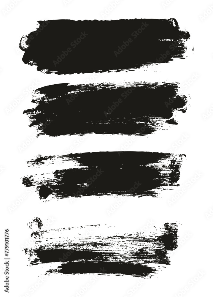 Fototapeta premium Hand Drawn Round Sponge Thin Artist Brush Long Background High Detail Abstract Vector Background Set 