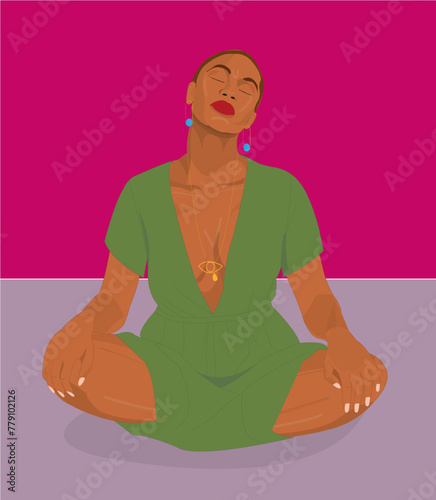 Femme noire qui médite