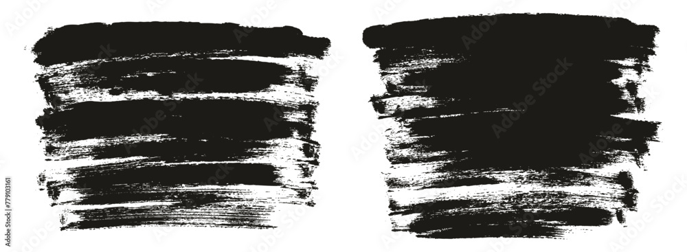 Hand Drawn Round Sponge Thin Artist Brush Long Background High Detail Abstract Vector Background Set 