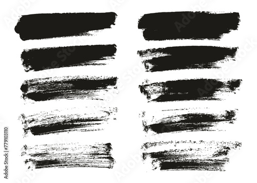Hand Drawn Round Sponge Thin Artist Brush Long Background High Detail Abstract Vector Background Set 